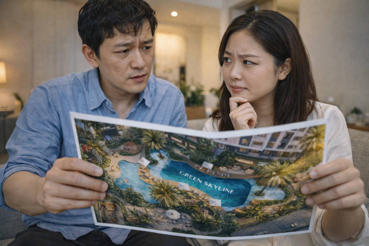 Gia đình trẻ tại Đồng Nai bàn bạc việc mua căn hộ một cách thận trọng