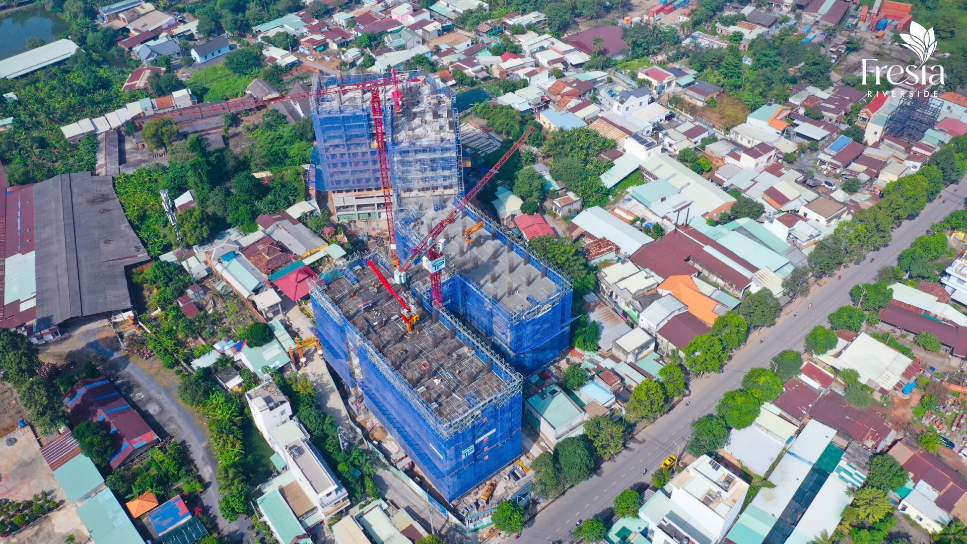  Dự án căn hộ Fresia Riverside Tân Vạn Đồng Nai đang thi công các tầng trung