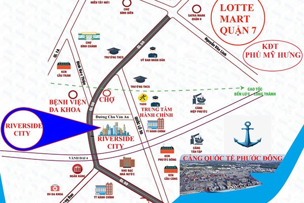 Sơ đồ vị trí Riverside City Long An