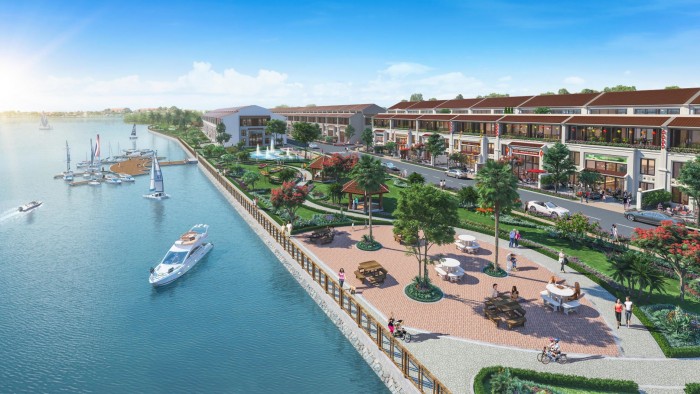 Phối cảnh dãy nhà phố ven sông Lavieen Hội An, năm 2019.