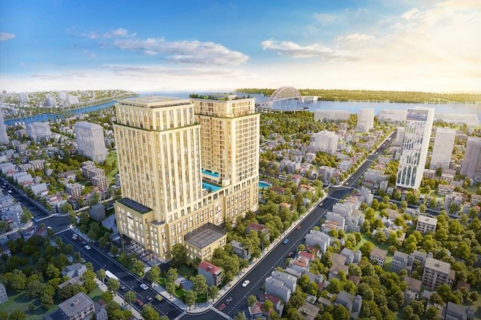 Phối cảnh dự án Hilton Hải Phòng tại số 14 Trần Quang Khải, năm 2021.