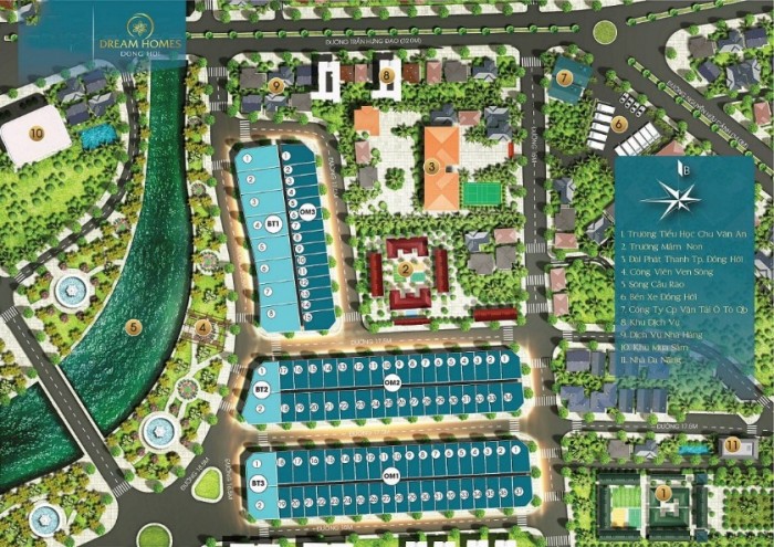 Mặt bằng tổng thể Dream Homes Đồng Hới, năm 2022