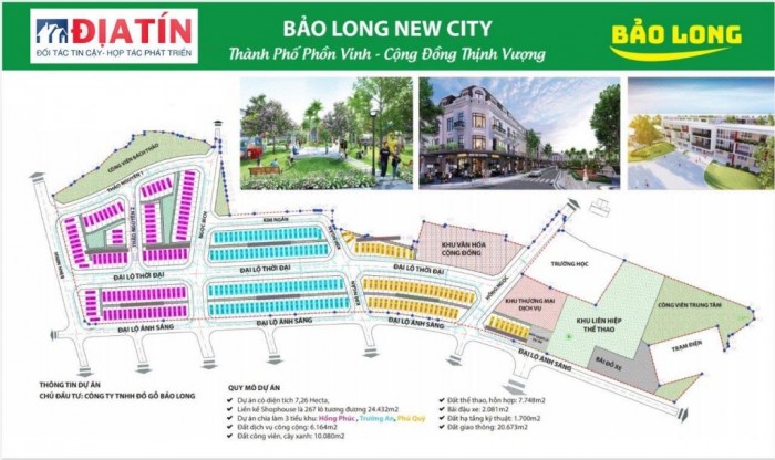 Bảng mặt bằng phân khu Bảo Long New City, năm 2020.